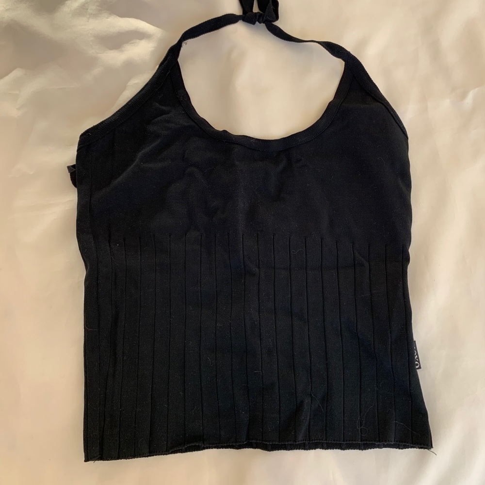 Xoxo black stretch rubbed halter. Barely worn